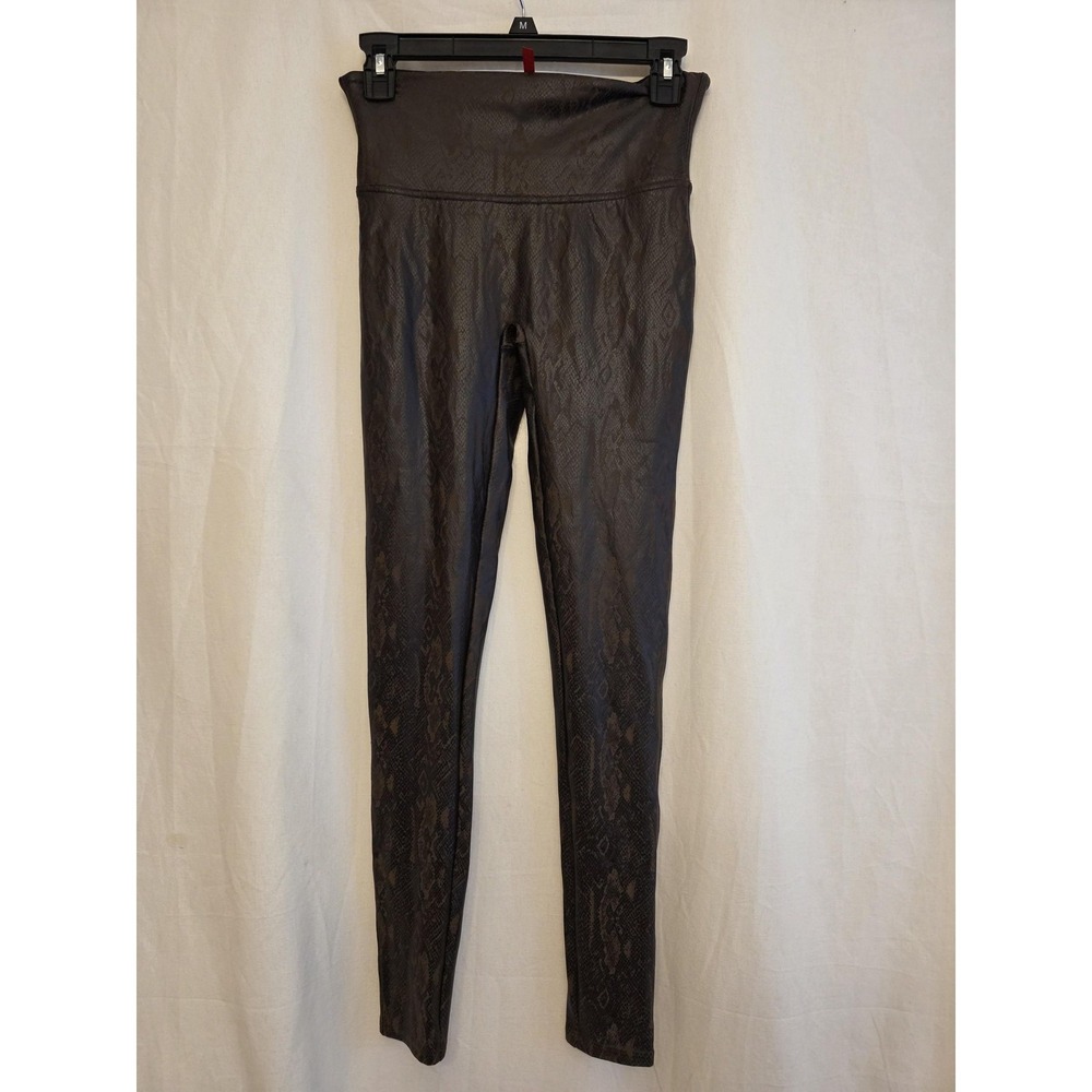 Spanx‎ Leggings Womens Medium Brown Snake Print High Rise Shaping 20265R